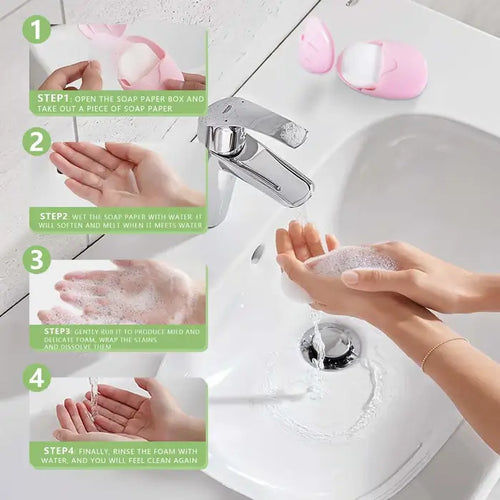 Travel Portable Paper Soap Sheets – 150 Sheets (3 Packs)