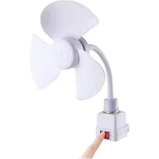 Socket Fan Kit with Plug Adapter – Mini Quiet Electric Fan with Flexible Gooseneck Plug and Light Bulb Base