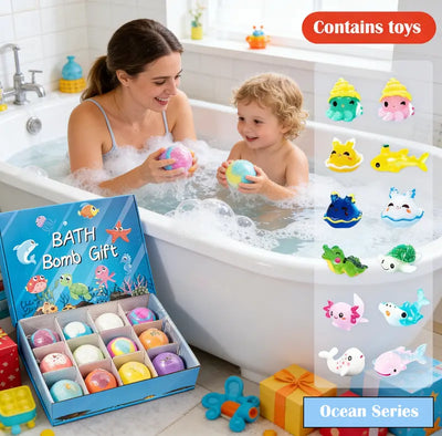 📢📢50% OFF !!!⏰🛁Bath Bomb Gift Set for Kids