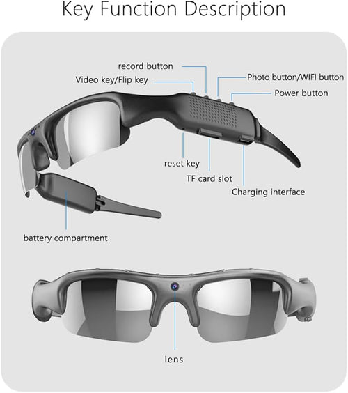 🎥👓Camera Glasses Smart HD 1080P WiFi Sports Glasses with Camera Video 32G