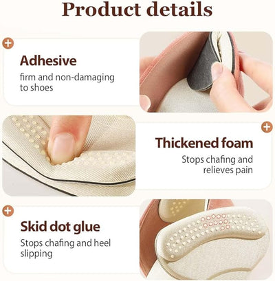 Anti-slip Heel Liners Soft Cushion Heel Protector Pads for Women Men Shoes