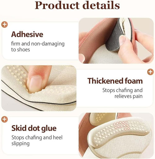Anti-slip Heel Liners Soft Cushion Heel Protector Pads for Women Men Shoes