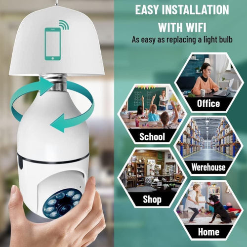 1080P Smart Bulb Camera — WiFi Light Bulb Security Camera