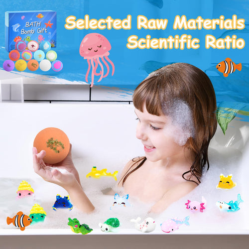📢📢50% OFF !!!⏰🛁Bath Bomb Gift Set for Kids