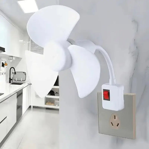Socket Fan Kit with Plug Adapter – Mini Quiet Electric Fan with Flexible Gooseneck Plug and Light Bulb Base