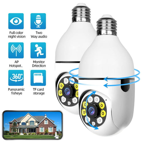 1080P Smart Bulb Camera — WiFi Light Bulb Security Camera