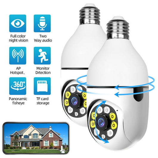 1080P Smart Bulb Camera — WiFi Light Bulb Security Camera