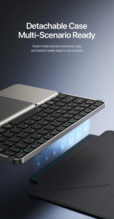 Foldable Wireless Keyboard with Touchpad