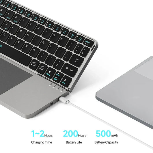 Foldable Wireless Keyboard with Touchpad