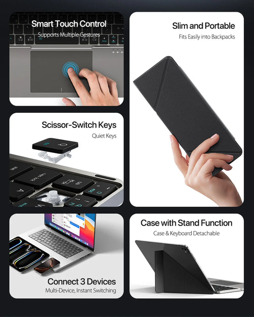 Foldable Wireless Keyboard with Touchpad