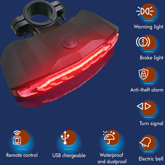 Smart Bike Tail Light with Turn Signals and Brake Light