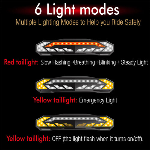Smart Bike Tail Light with Turn Signals and Brake Light