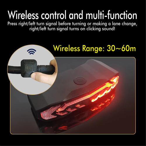 Smart Bike Tail Light with Turn Signals and Brake Light