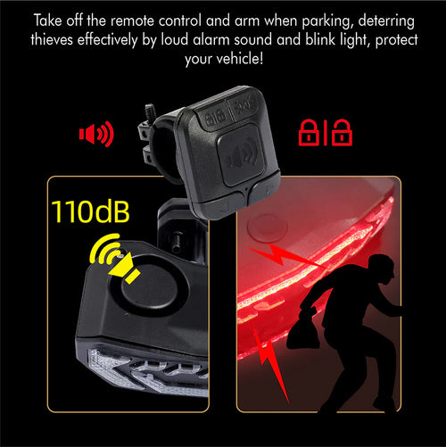 Smart Bike Tail Light with Turn Signals and Brake Light