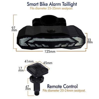 Smart Bike Tail Light with Turn Signals and Brake Light