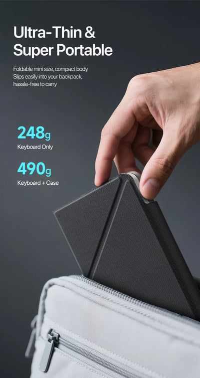 Foldable Wireless Keyboard with Touchpad