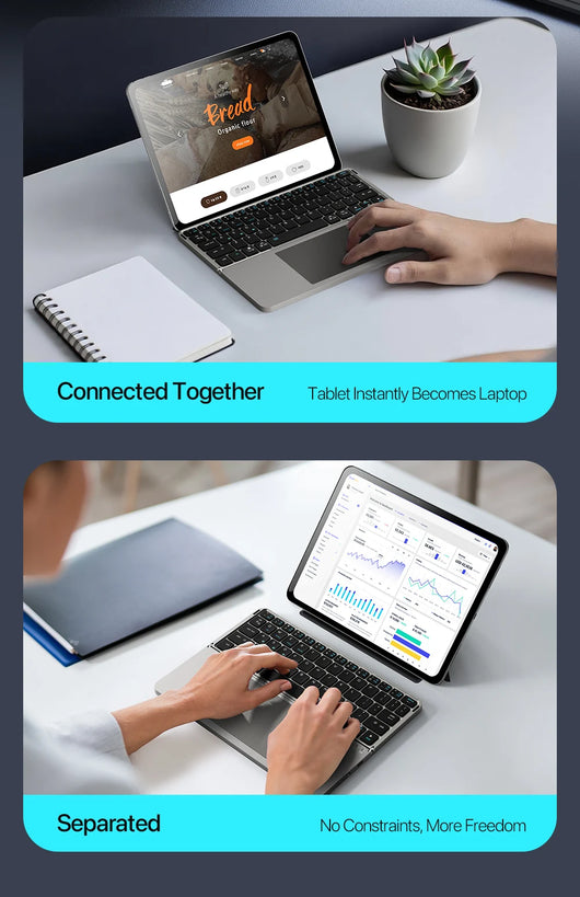 Foldable Wireless Keyboard with Touchpad