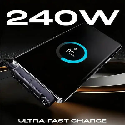🔥240W SuperCharge 360° Rotating Invisible Stand Detachable 2-in-1 Charging Cable
