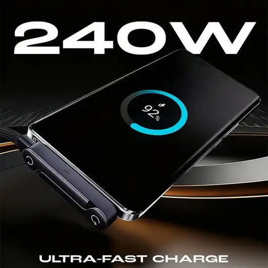 🔥240W SuperCharge 360° Rotating Invisible Stand Detachable 2-in-1 Charging Cable