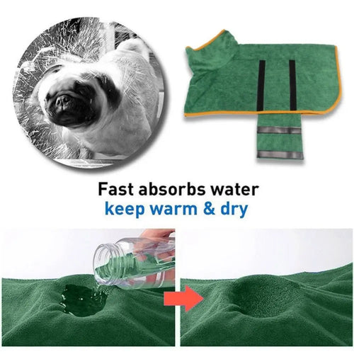 Lightweight Super-absorbent Soft Pet Bathrobe