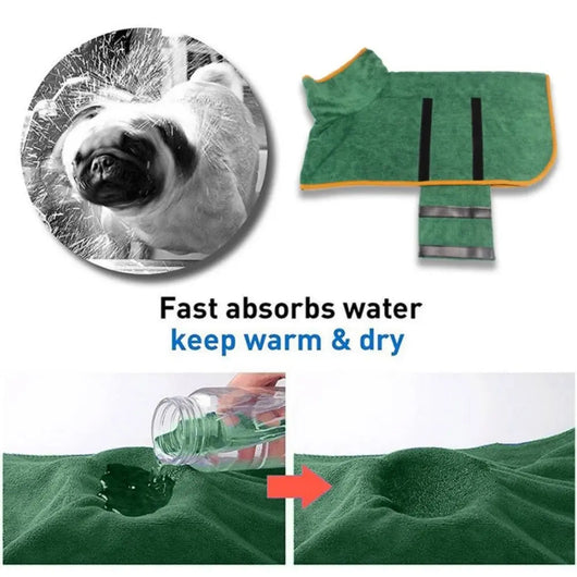 Lightweight Super-absorbent Soft Pet Bathrobe